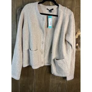 Faith + Zoe, Long Sleeve Cardigan, XL, Tan